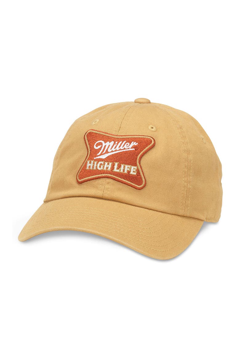 Miller High Life Baseball Cap, Main, color, PROLINE GOLD