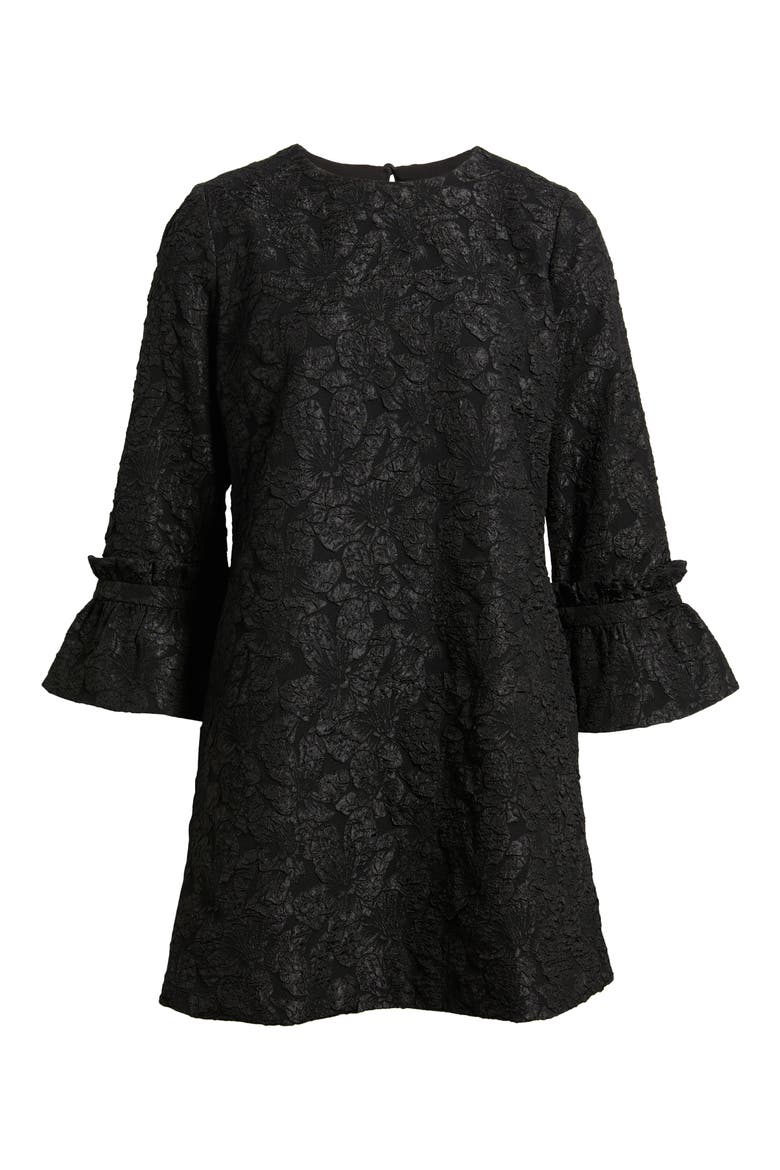 Floral Jacquard Shift Minidress, Alternate, color, BLACK