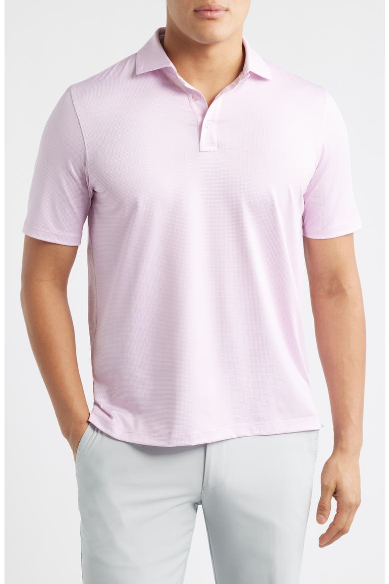 XC+™ Ace Micropattern Performance Golf Polo, Main, color, PINK/ WHITE GINGHAM