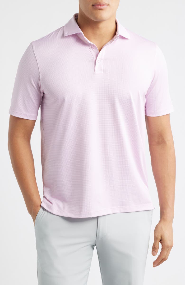 Johnston & Murphy XC+<sup>™</sup> Ace Micropattern Performance Golf Polo, Main, color, Pink/ White Gingham