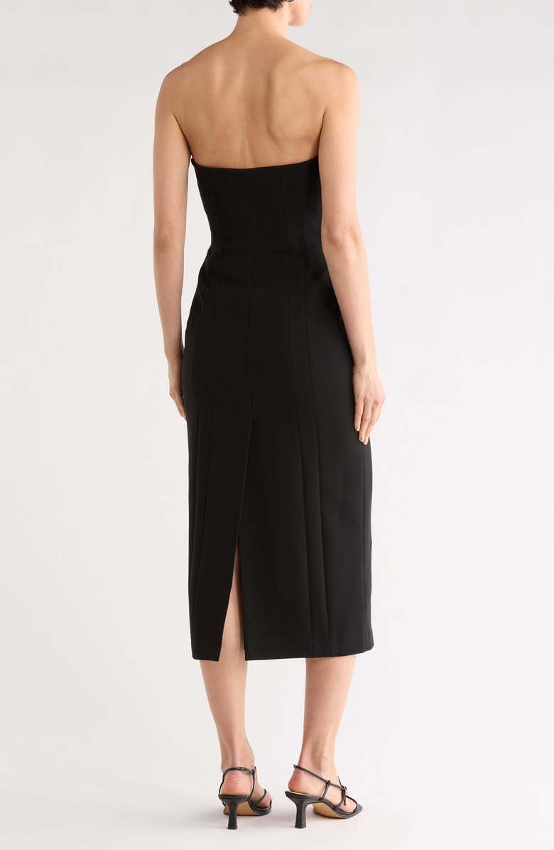 A.L.C. Elizabeth Strapless Midi Dress, Alternate, color, Black