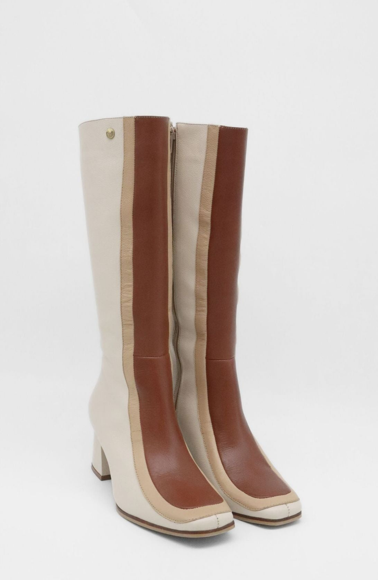 STIVALI NEW YORK Revival Knee High Boots, Alternate, color, Off White / Tan