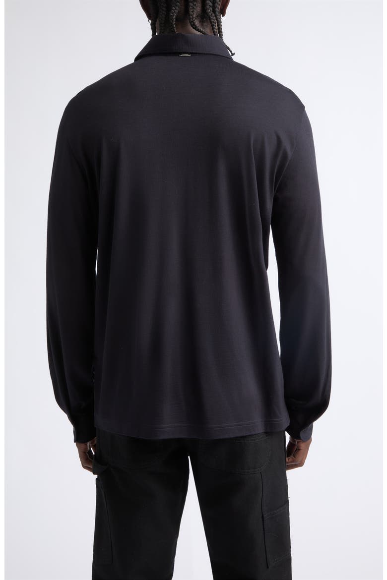 Long Sleeve Wool Jersey Polo, Alternate, color, 9200 NAVY