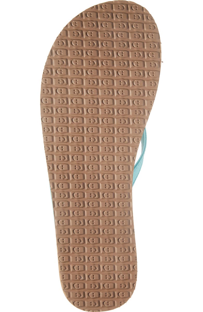 Sanuk Yoga Joy Floral Flip Flop, Alternate, color, Aqua Splash