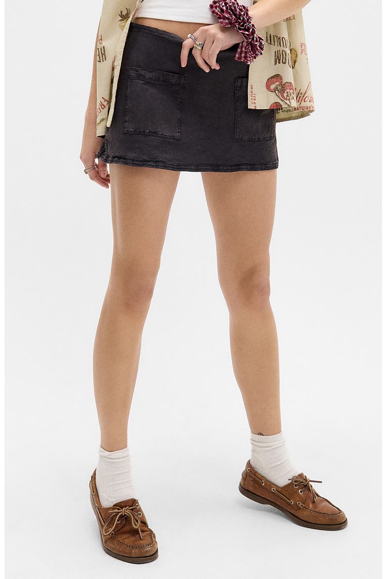 Dariah Linen Blend Skort, Main, color, WASHED BLACK