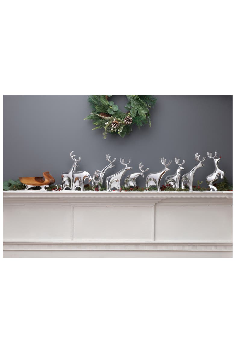 Mini Reindeer 10-Piece Figurine Set, Alternate, color, SILVER