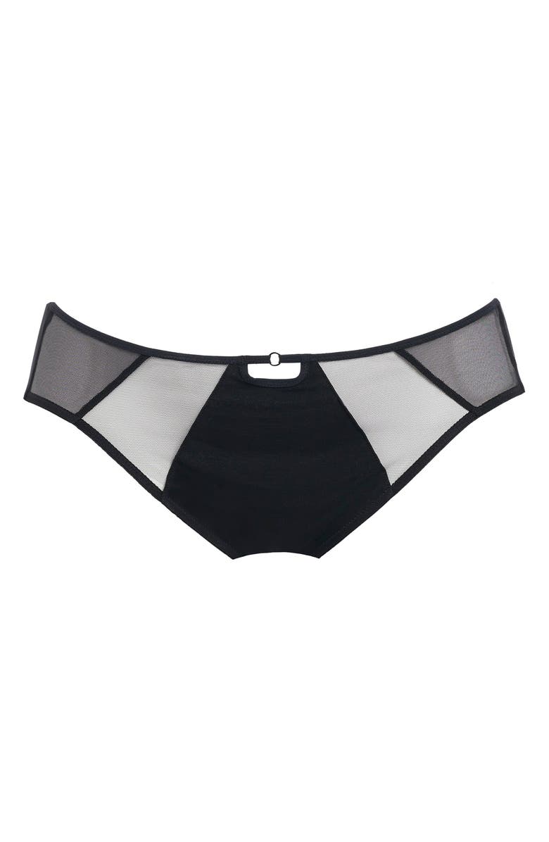 Elomi Sachi Full Figure High Waist Panties, Alternate, color, Black