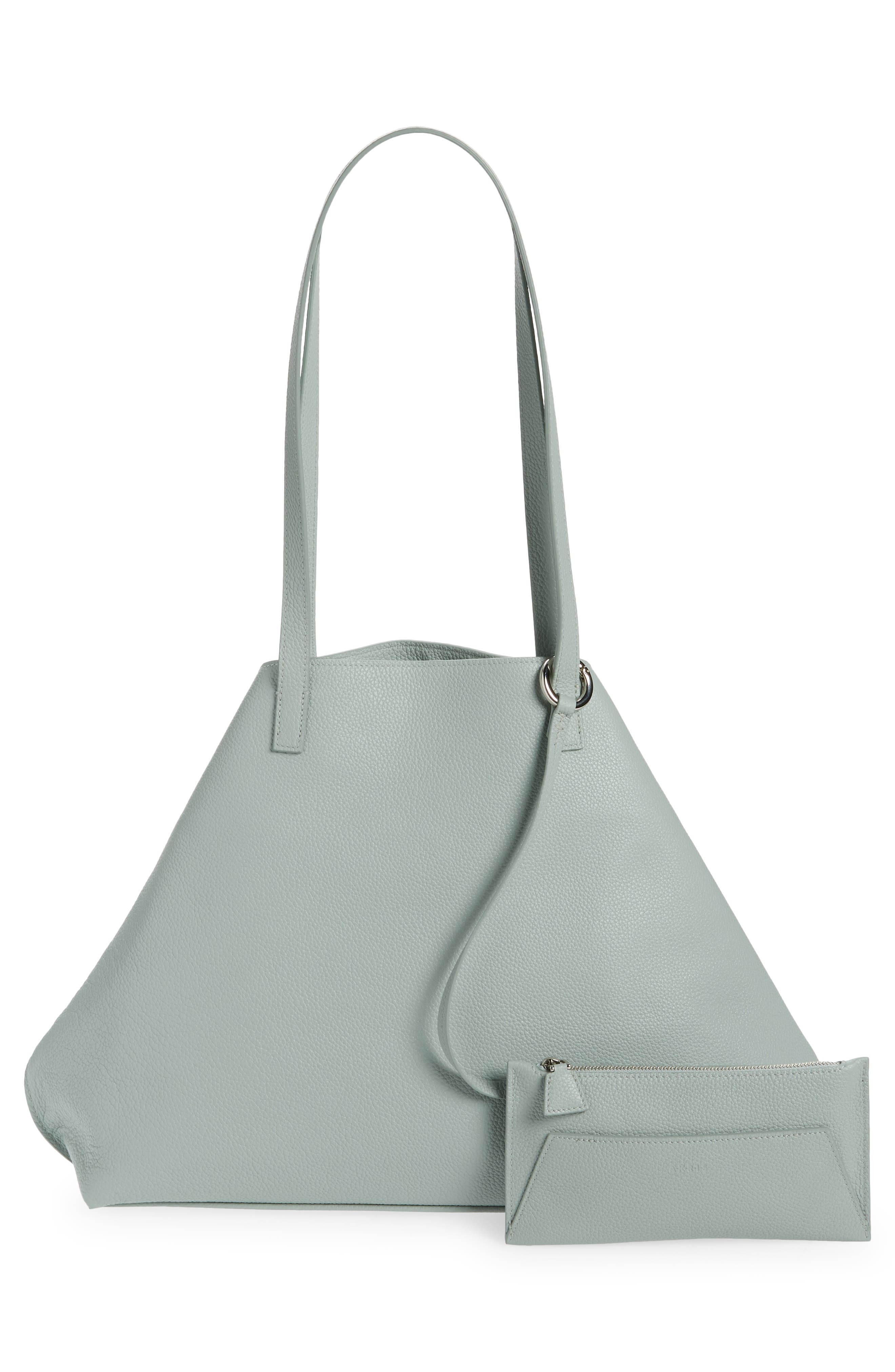 Medium AI Calfskin Leather Tote, Alternate, color, MINT
