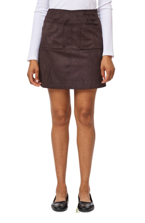 A-Line Faux Suede Miniskirt