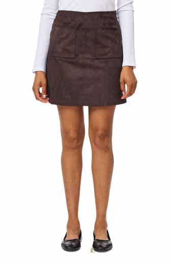 A-Line Faux Suede Miniskirt