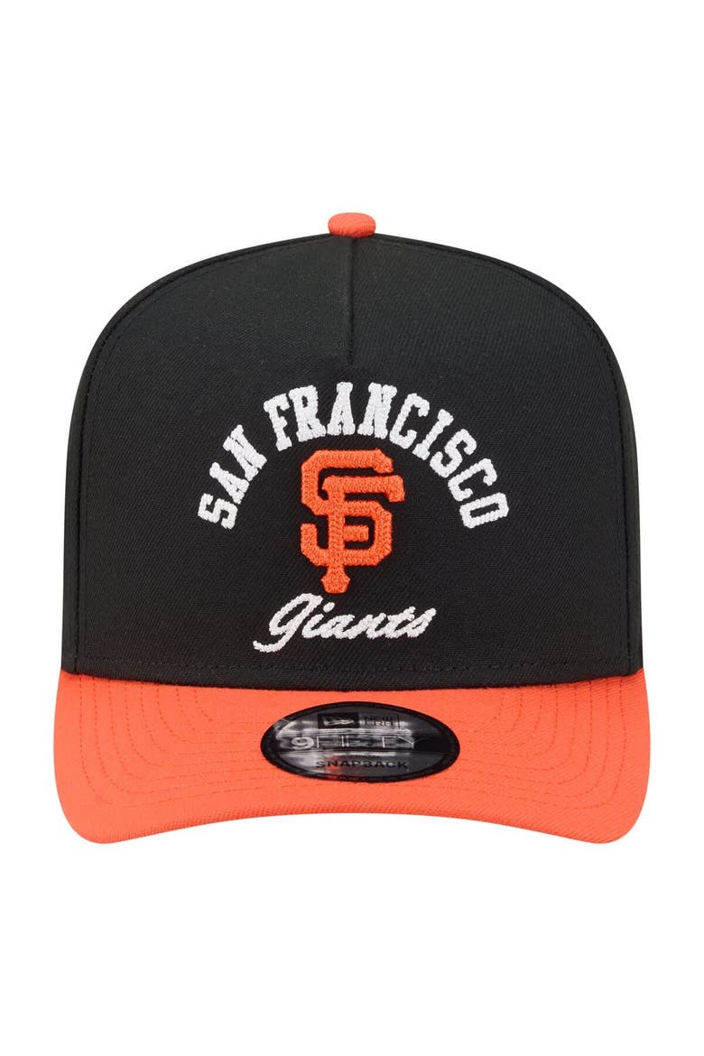 Men's New Era Black/Orange San Francisco Giants Arched A-Frame 9FIFTY Adjustable Hat, Alternate, color, Black