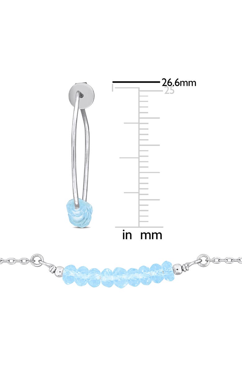 DELMAR Sky Blue Topaz Beaded Earrings, Bracelet & Necklace Set, Alternate, color, Blue