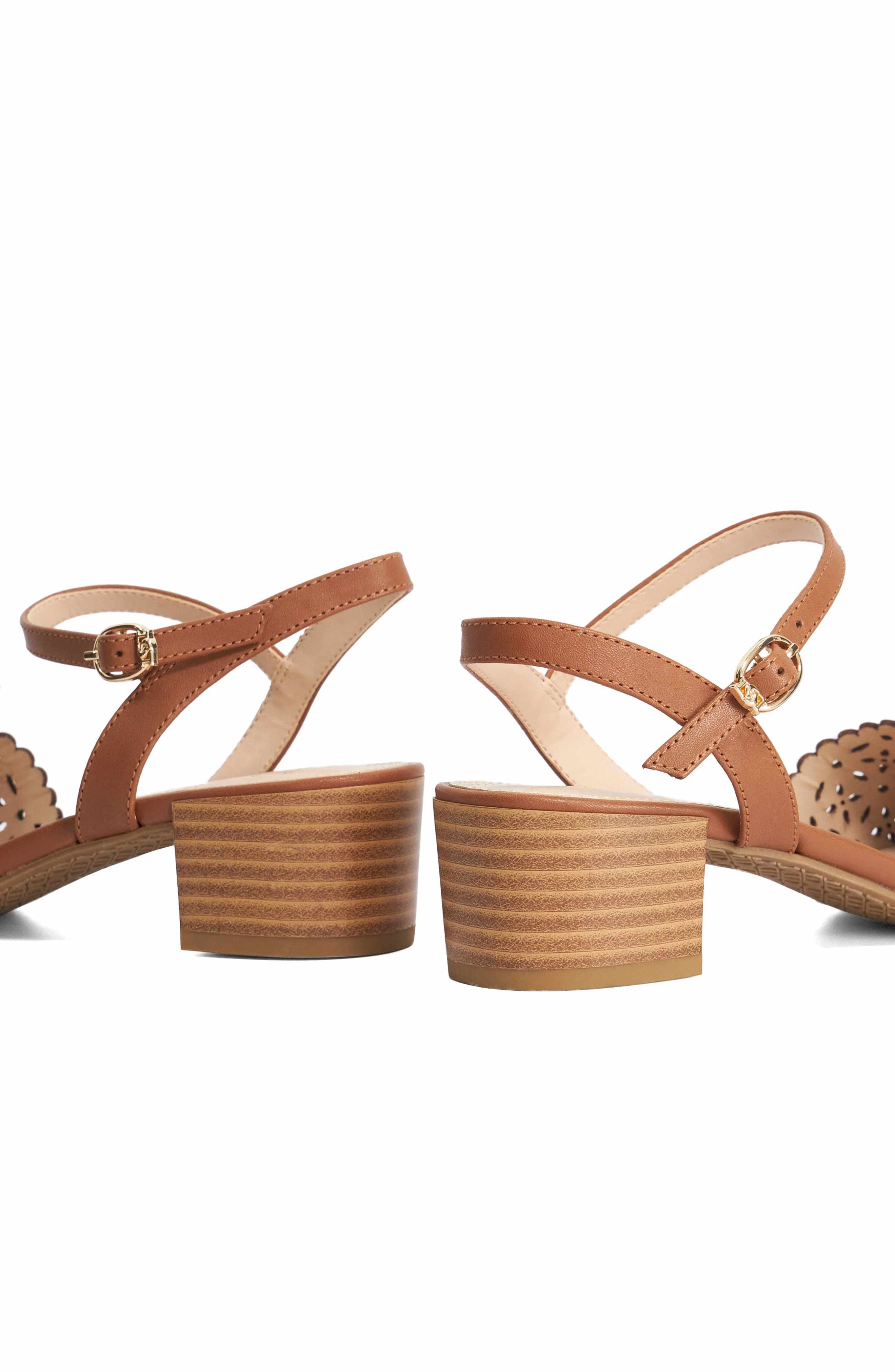 Dune London Josephina Leather Sandal, Alternate, color, Tan