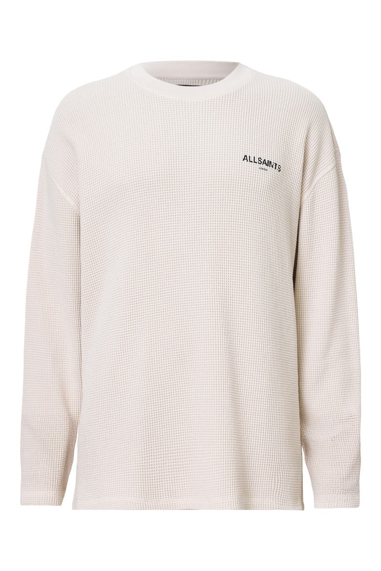 Sect Waffle Knit Sweatshirt, Alternate, color, SMOKE WHITE/ BLACK LOGO