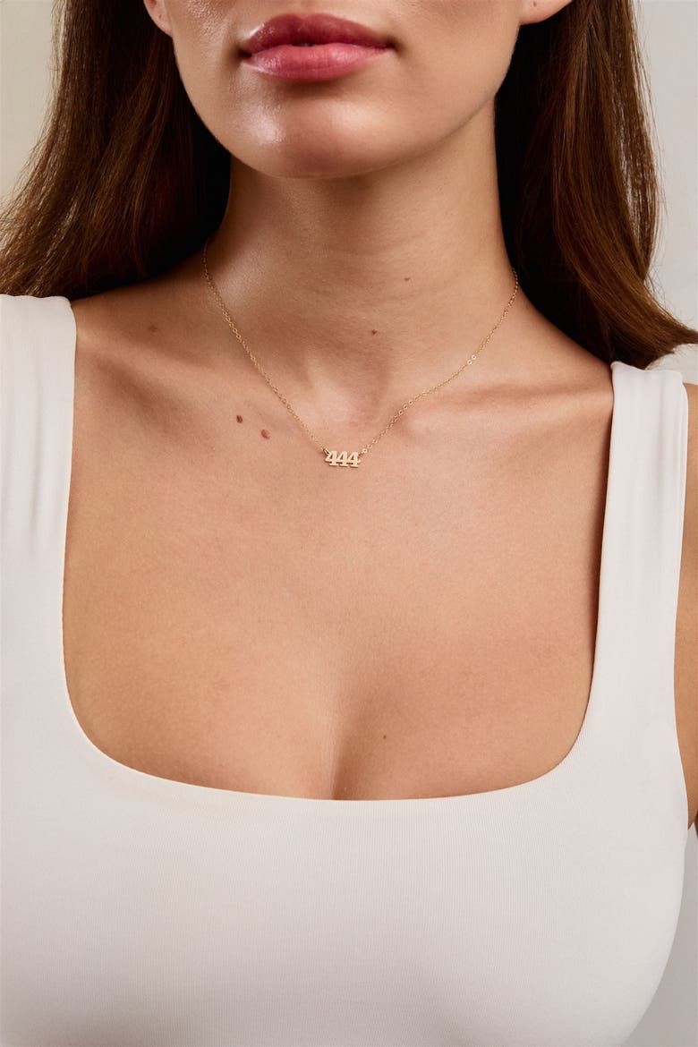 Angel Numbers Necklace, Alternate, color, Gold / 777