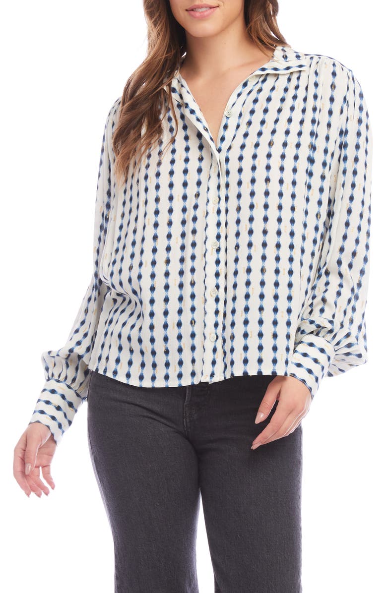 FIFTEEN TWENTY Chloe Ikat Print Button-Up Shirt, Main, color,