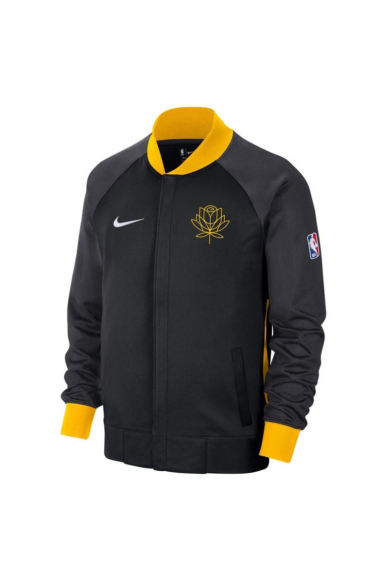 Men's Nike Black/Yellow Golden State Warriors 2022/23 City Edition Showtime Thermaflex Full-Zip Jacket, Alternate, color, Black