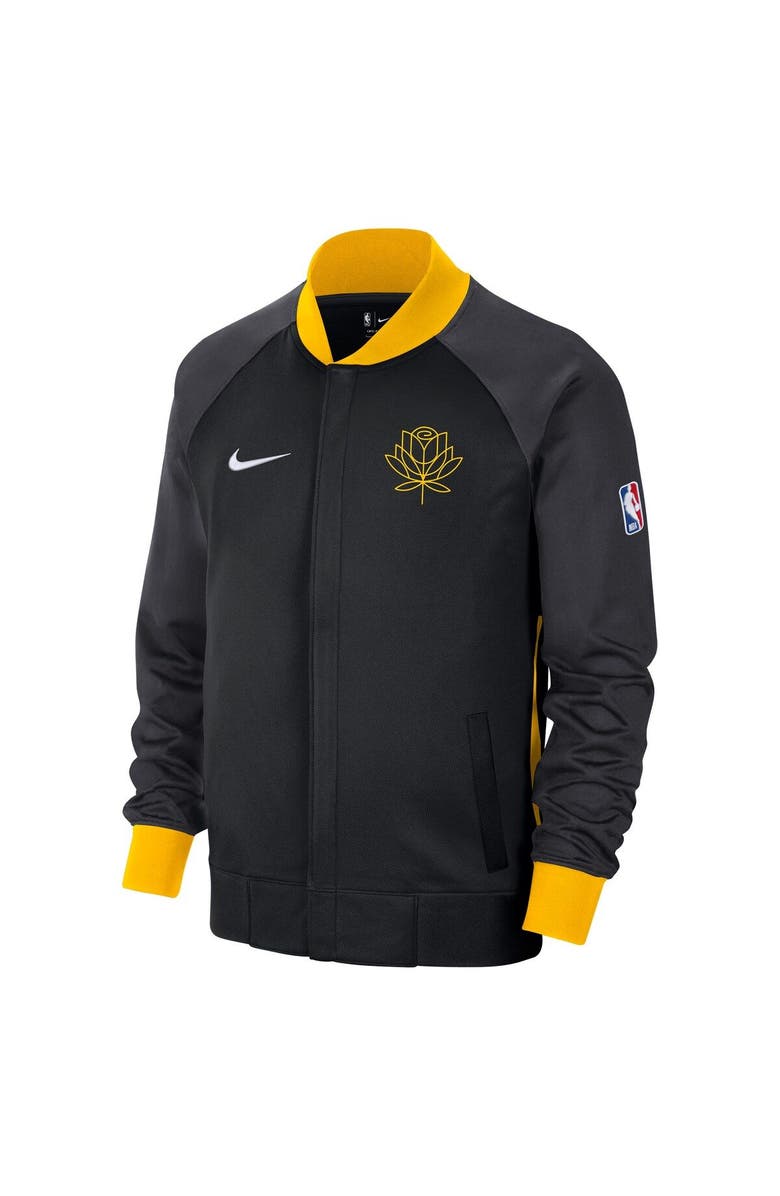 Nike Men's Nike Black/Yellow Golden State Warriors 2022/23 City Edition Showtime Thermaflex Full-Zip Jacket, Alternate, color, 