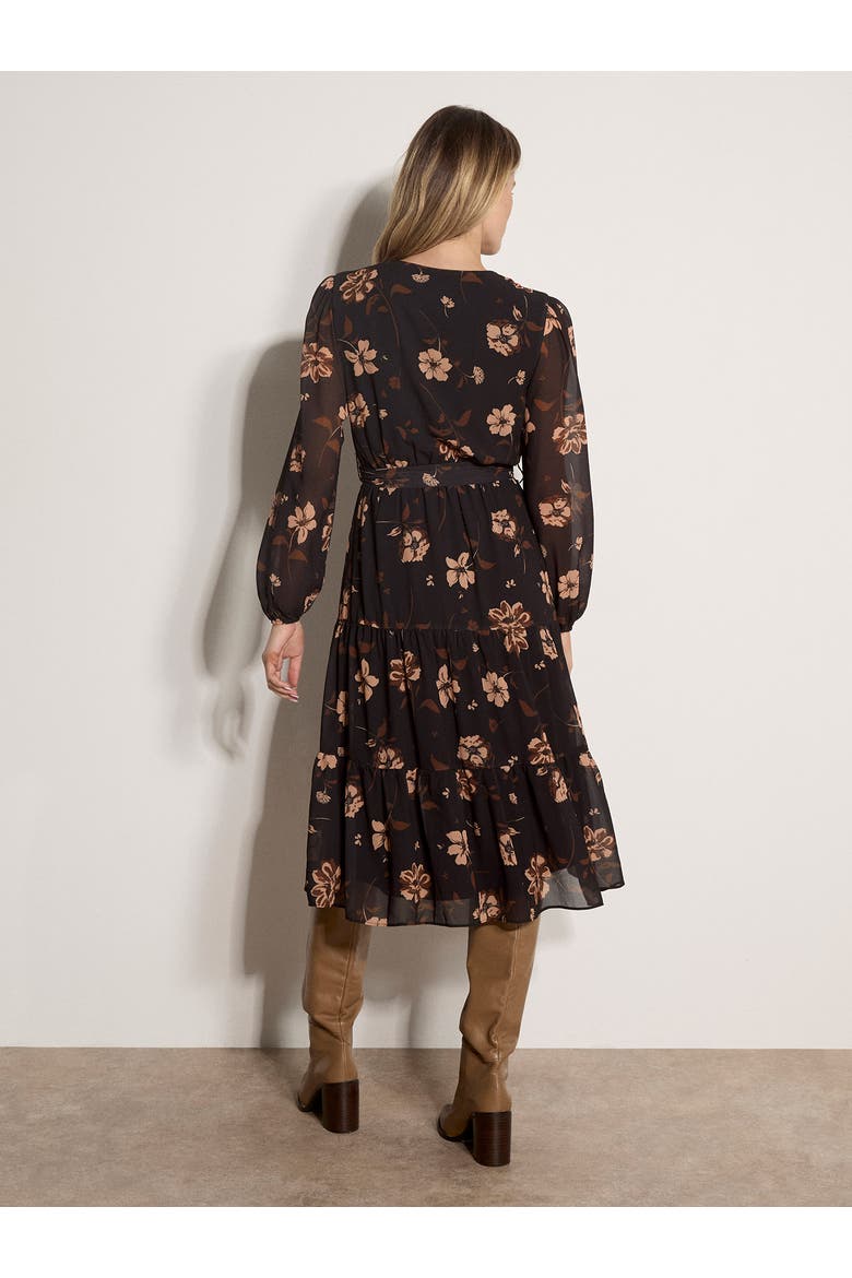 Romantic Wrap Midi Dress, Alternate, color, Black