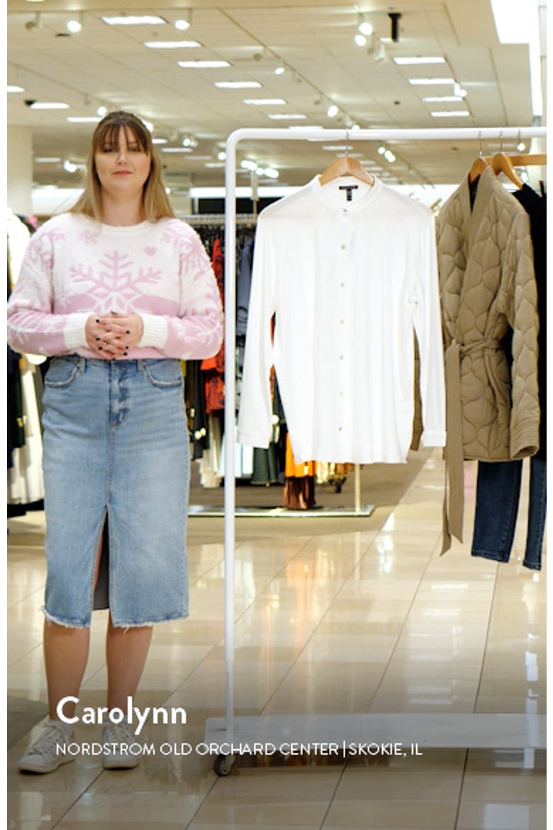 Band Collar Jersey Button-Up Shirt video