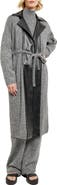 Misook Tweed Mixed Media Belted Sweater Coat