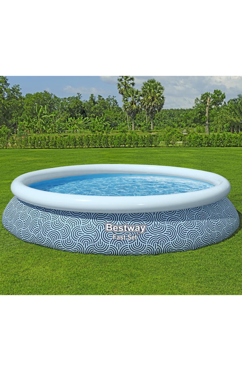Fast Set Bestway Fast Set PVC 15' Above Ground Round Inflatable Swimming Pool Set with 530 GPH Filter Pump, Alternate, color,
