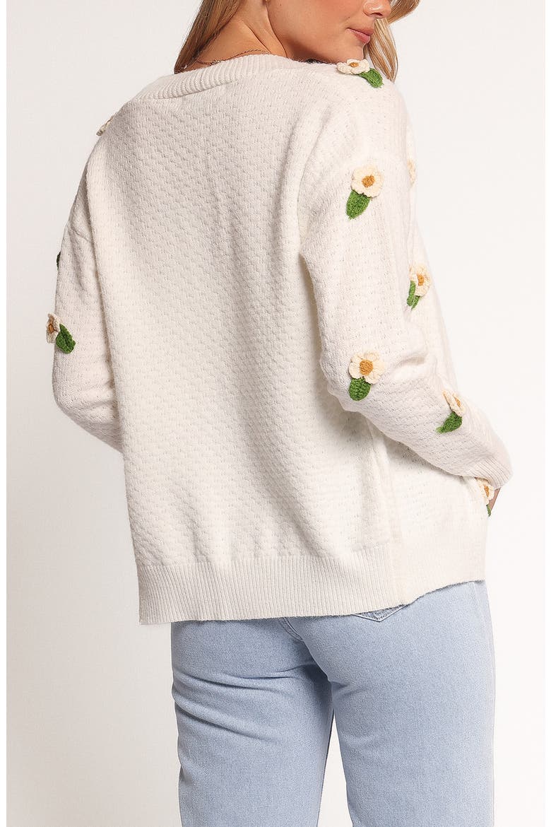 Jazzie Floral Cardigan, Alternate, color, WHITE