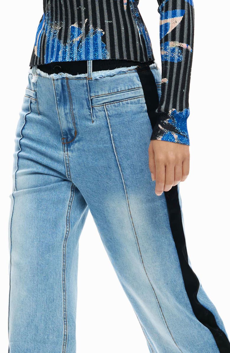 Desigual Straight Leg Crop Jeans, Alternate, color, Medium Blue