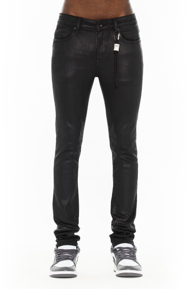 Punk 601 Coated Super Skinny Jeans, Main, color, BLACK COATED