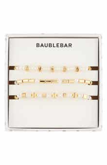 BaubleBar Set of 3 Faux Pearl Beaded Stretch Bracelets