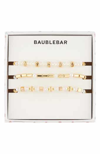 BaubleBar Set of 3 Faux Pearl Beaded Stretch Bracelets