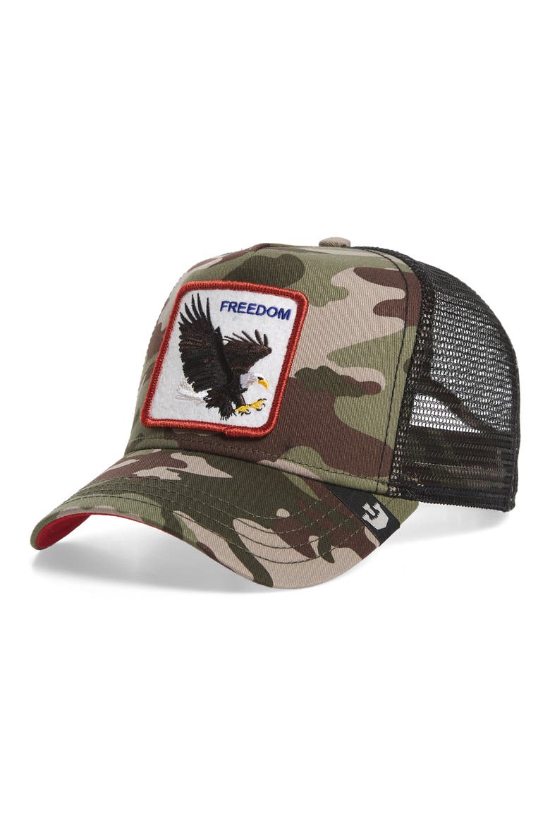 Freedom Trucker Hat, Main, color, GREEN