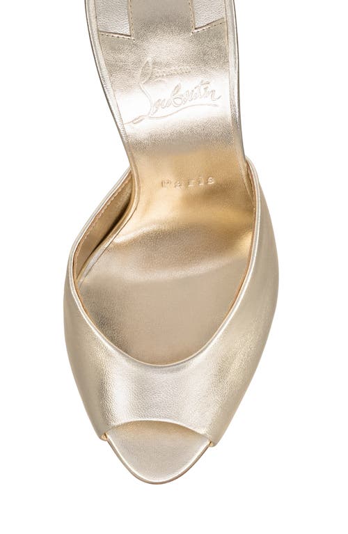 Christian Louboutin Me Dolly Peep Toe Slide Sandal In Gold