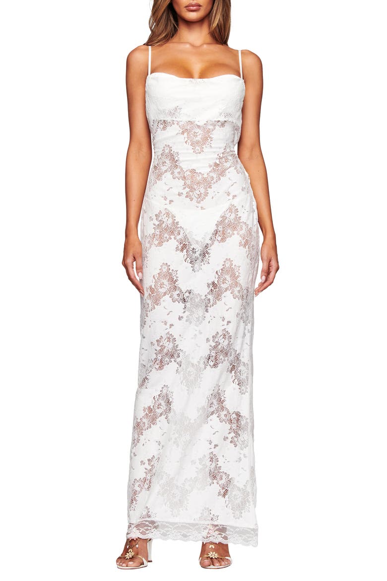 Leona Lace Maxi Dress, Main, color, OFF - WHITE