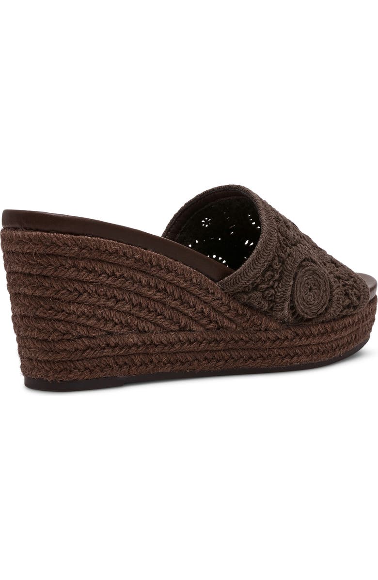 Anne Klein Effy Espadrille Slide Sandal, Alternate, color, Chocolate Brown Crochet