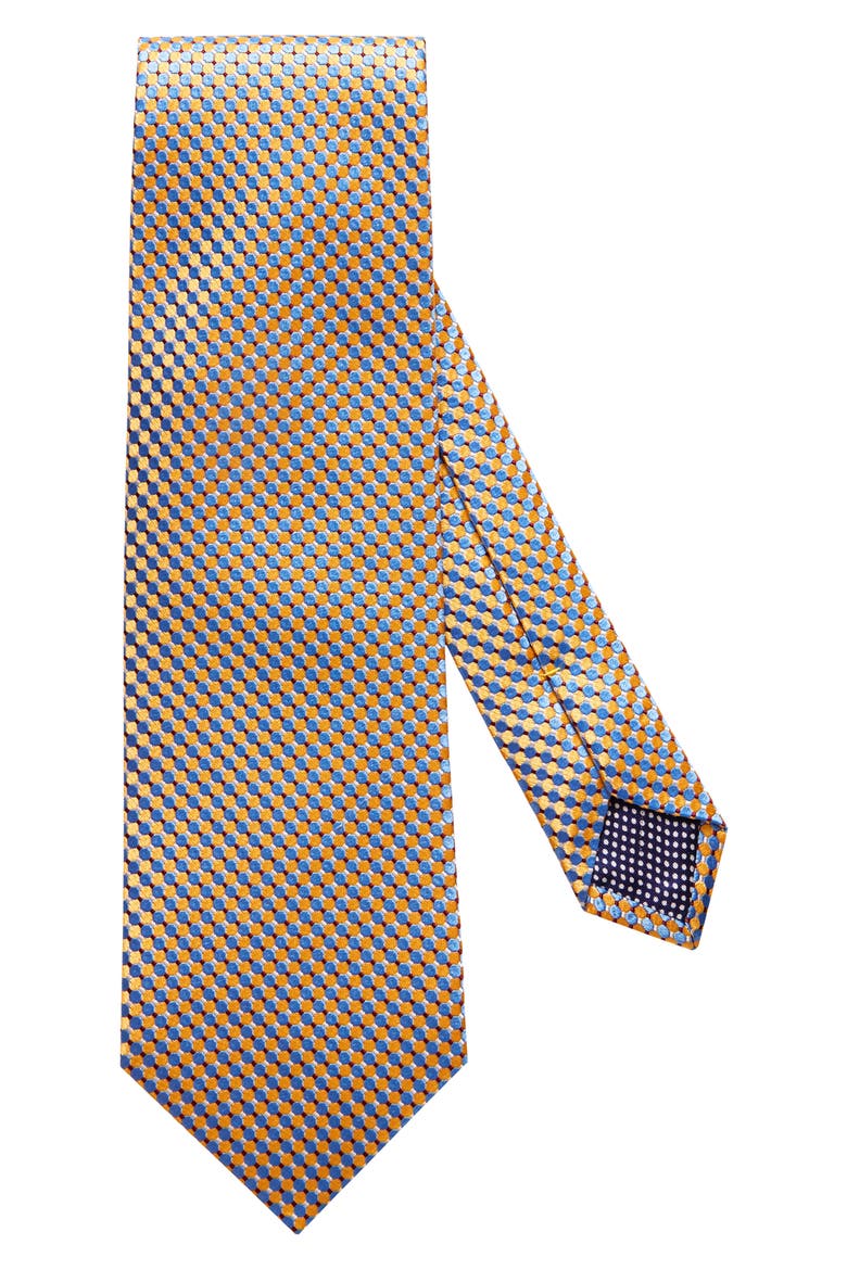 Microdot Silk Tie, Main, color, YELLOW