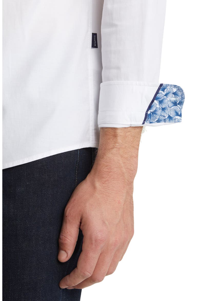 Solid Cotton & Lyocell Button-Up Shirt, Alternate, color, WHITE