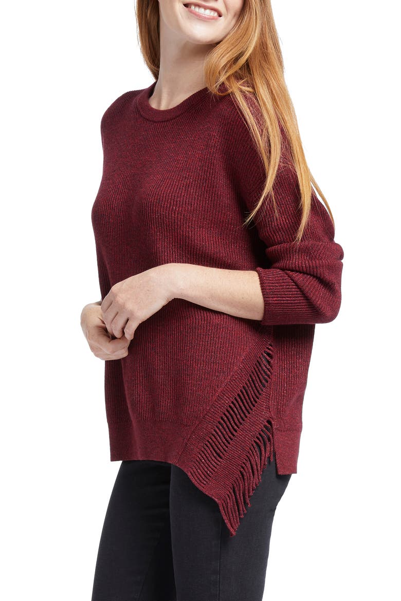Fringe Times Sweater, Alternate, color, PORT