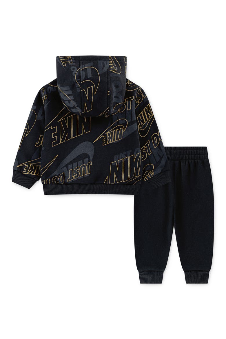 Sportswear Cotton Blend Fleece Hoodie & Joggers Set, Alternate, color, BLACK