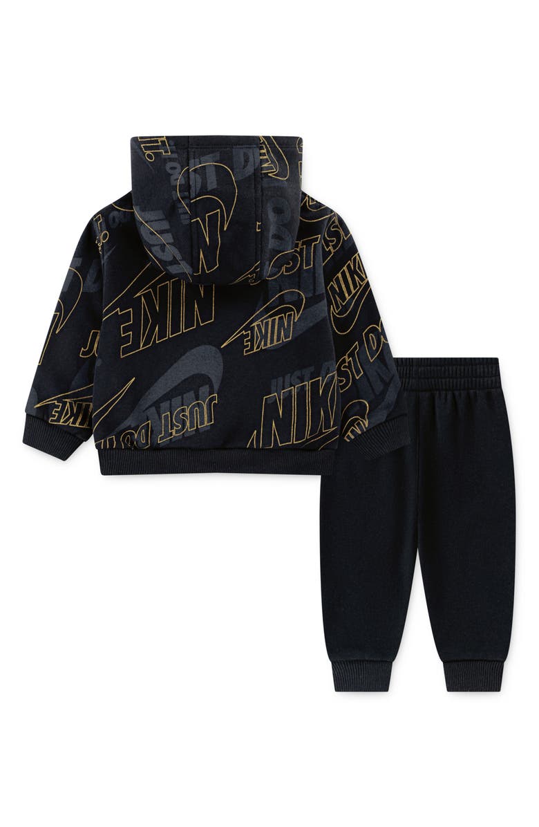 Nike Sportswear Cotton Blend Fleece Hoodie & Joggers Set, Alternate, color, Black