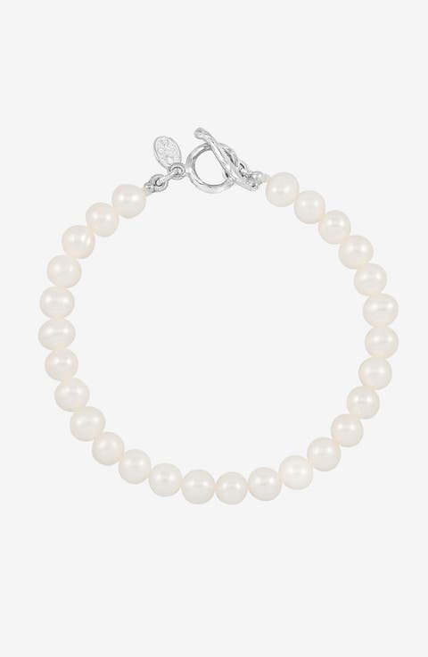 Men's White Pearl Bracelet