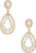 Nadri Cubic Zirconia Double Teardrop Drop Earrings