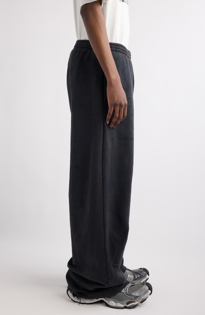 Balenciaga Planet Earth Baggy Distressed Cotton Graphic Sweatpants, Alternate, color, 