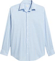 Peter Millar Crown Lite Shadow Check Performance Twill Button-Down Shirt