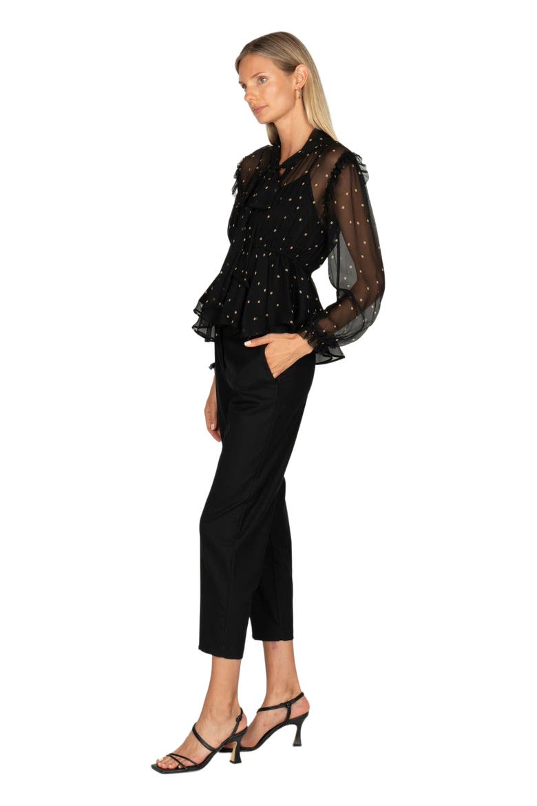 Avelina Blouse, Alternate, color, BLACK POLKA DOT