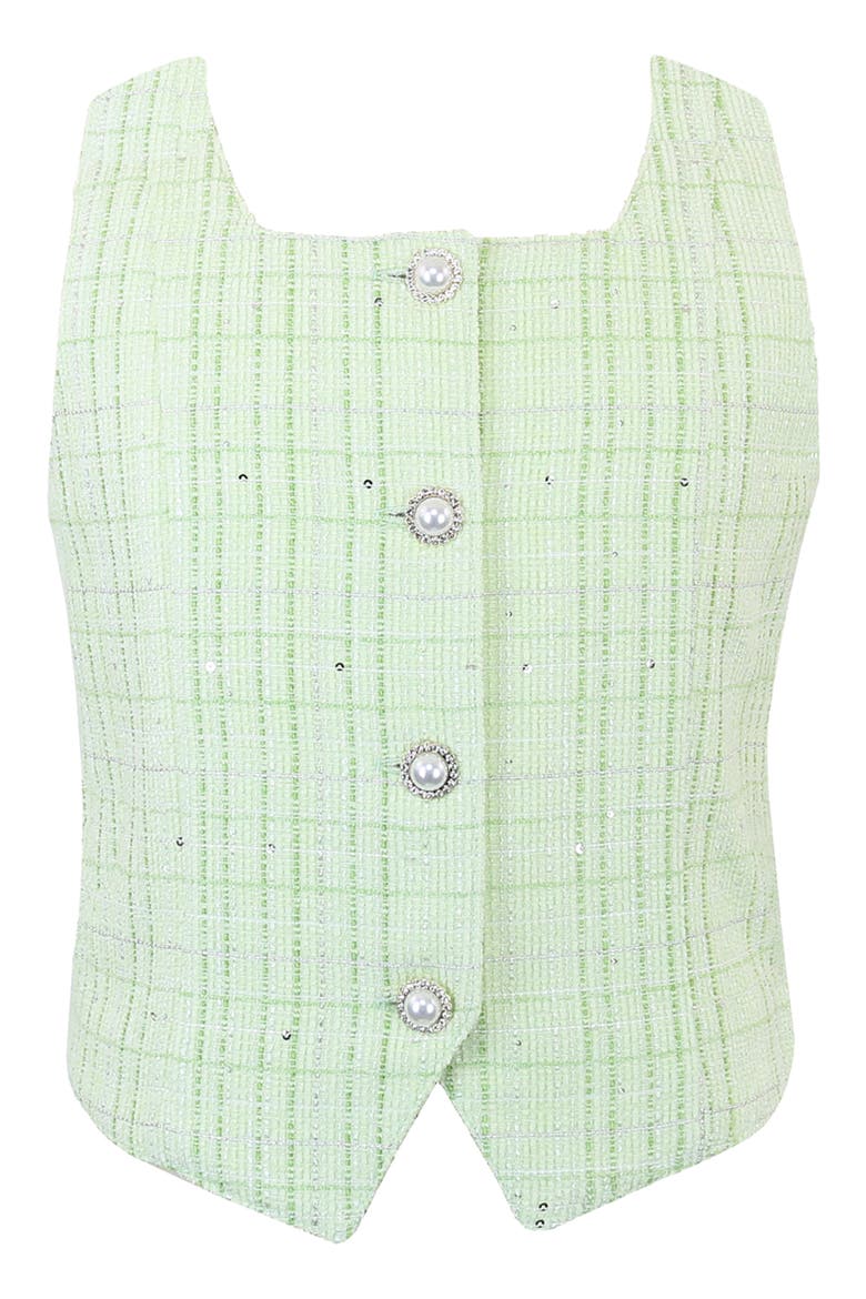 Kids' Boucle Vest & Shorts Set, Alternate, color, LIME