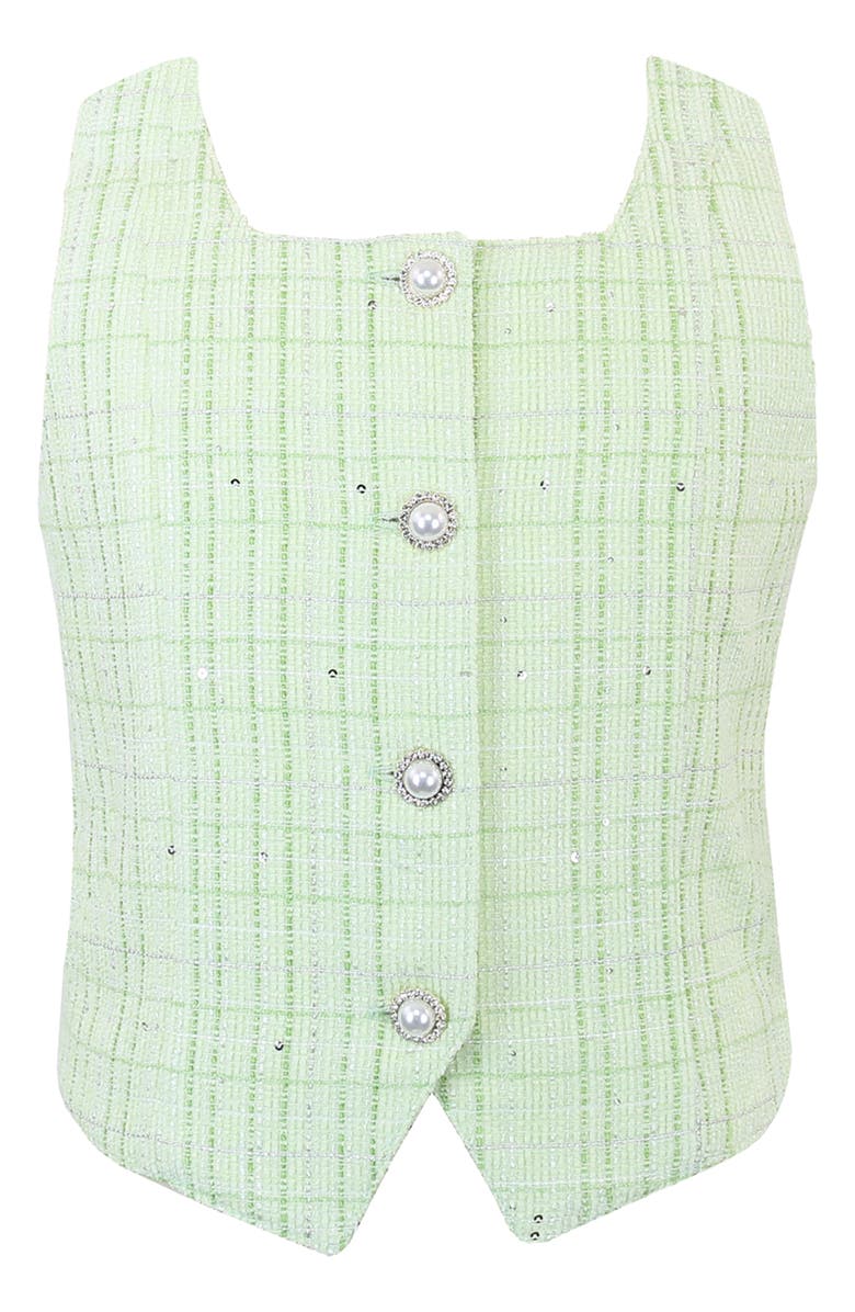 Zunie Kids' Boucle Vest & Shorts Set, Alternate, color, Lime