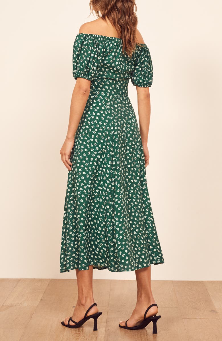 Reformation Pearl Off the Shoulder Dress, Alternate, color, 