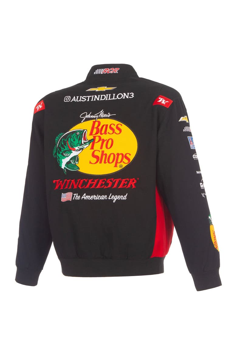 Men's JH Design Black Austin Dillon 2026 Bass Pro Shops Full-Snap Twill Racing Jacket, Alternate, color, Black