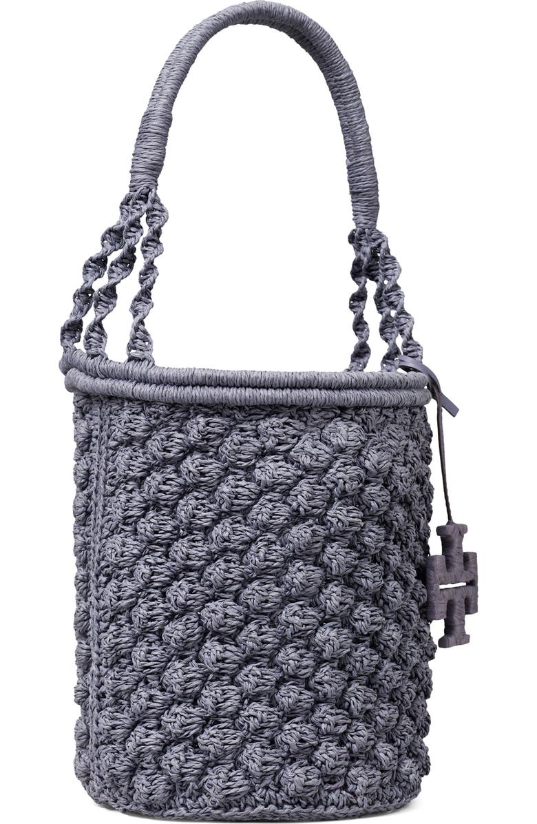 Tory Burch Ella Crochet Handbag, Alternate, color, Gray